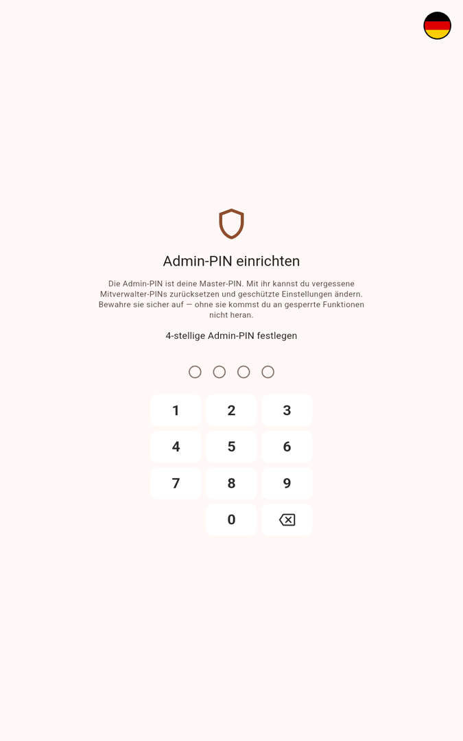 Admin-PIN einrichten