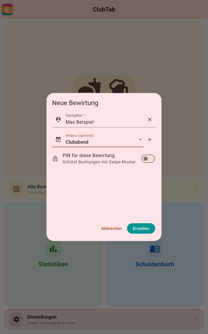 Neue Bewirtung