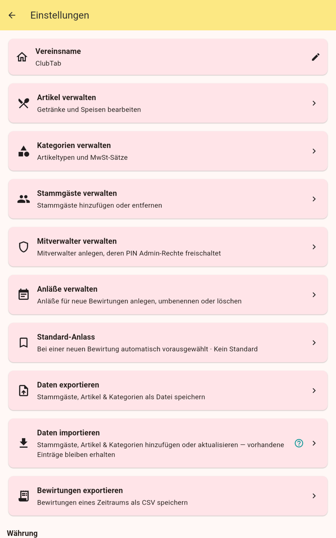 Einstellungen